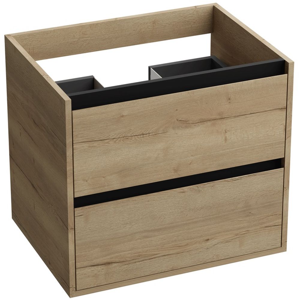 LaVita Minnesota armoire 60.5x46x54.2 cm sous-lavabo suspendu noir-chêne 5900378324386