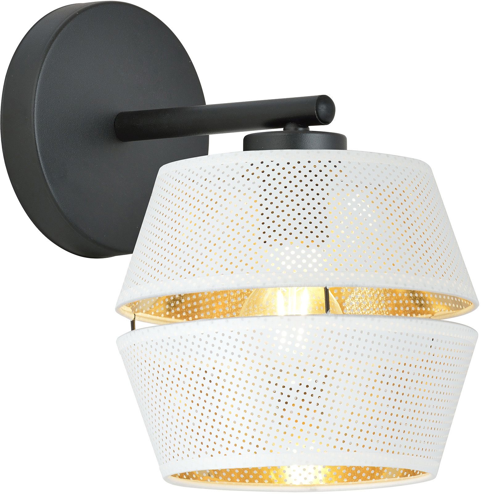 Emibig Malia K1 applique murale 1x15 W blanc-noir-doré 1184/K1