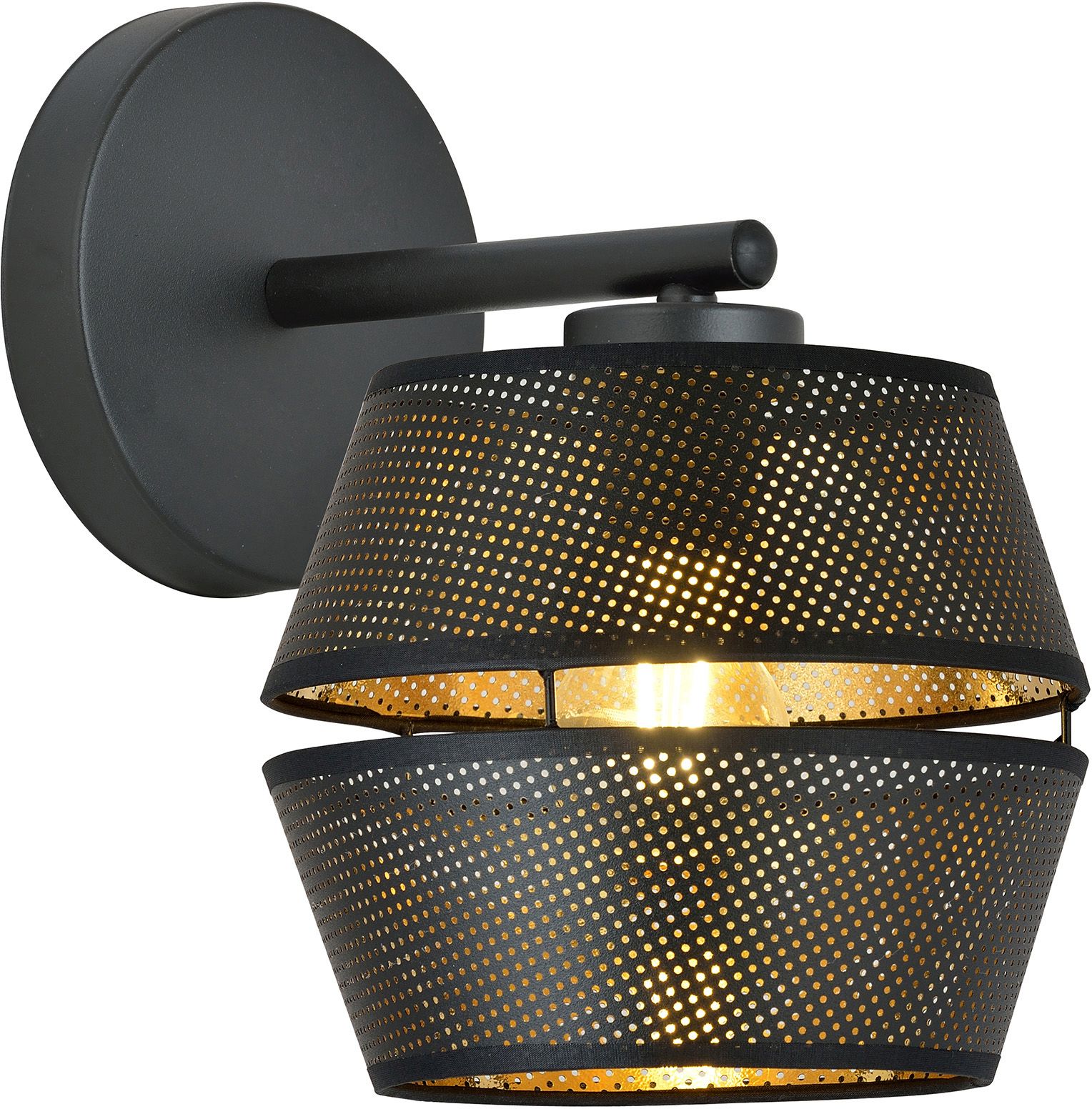 Emibig Malia K1 applique murale 1x15 W noir-doré 1185/K1