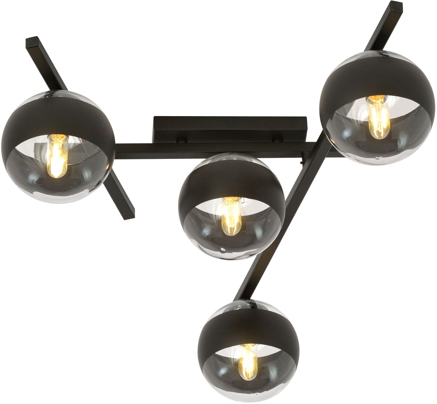 Emibig Smart Stripe plafonnier 4x10 W noir-transparent 1105/4