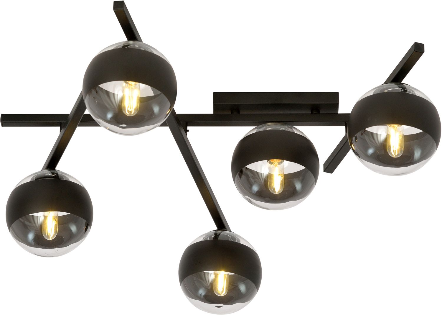 Emibig Smart Stripe plafonnier 5x10 W noir-transparent 1105/5