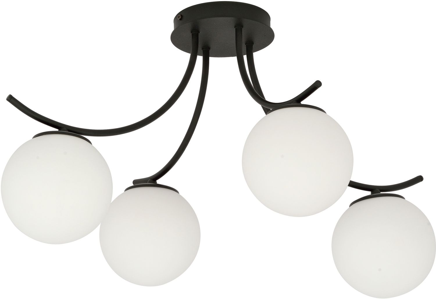 Emibig Boston plafonnier 4x10 W noir-opale 1109/4