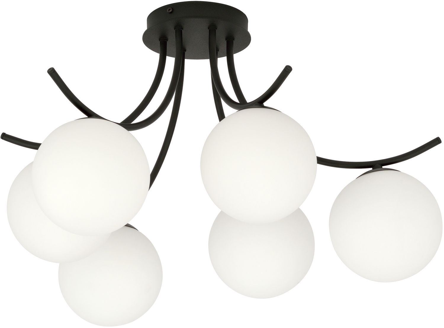 Emibig Boston plafonnier 6x10 W noir-opale 1109/6