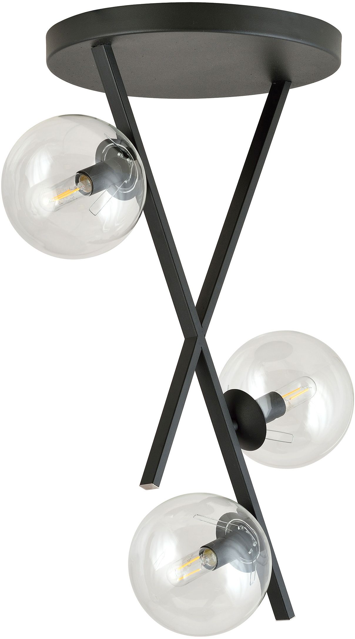 Emibig River plafonnier 3x10 W noir-transparent 1195/3