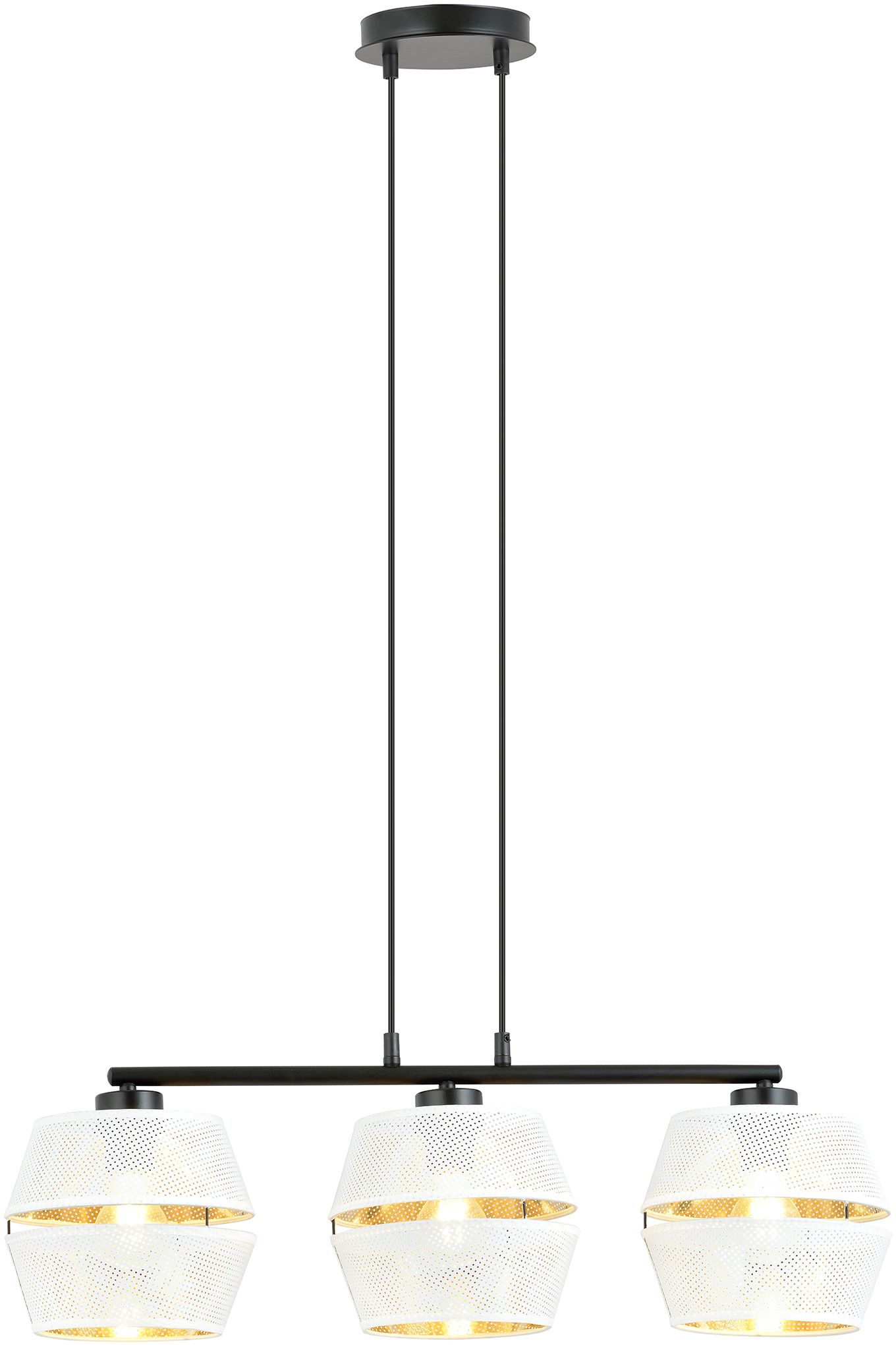 Emibig Piano lampe suspendue 3x15 W blanc-noir-doré 1182/3