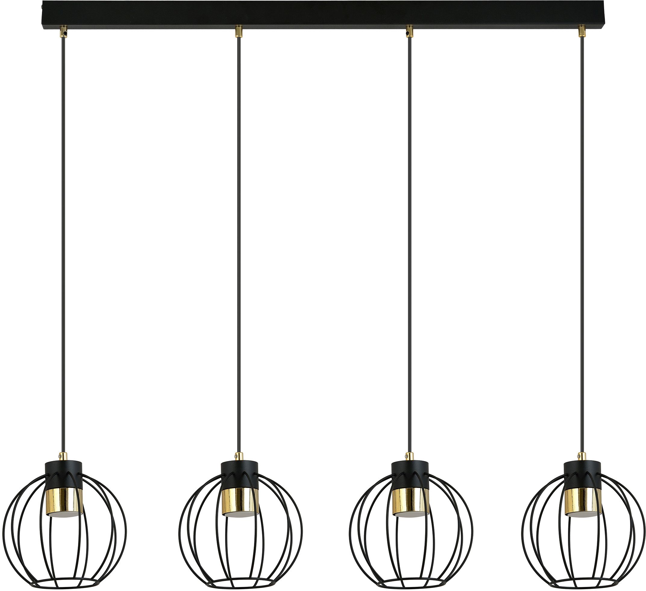 Emibig Ajax lampe suspendue 4x8 W noir-doré 1200/4