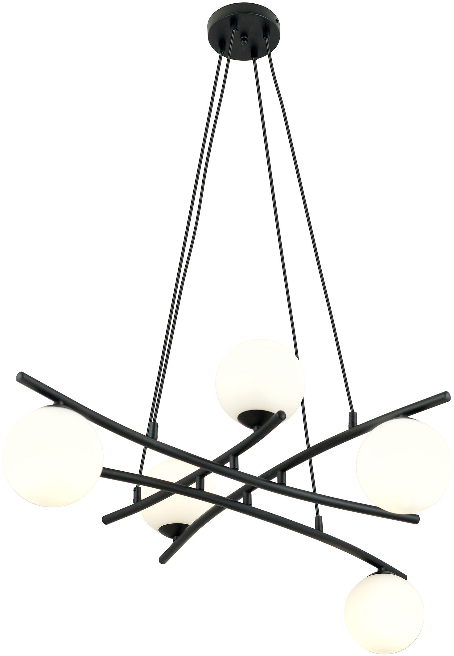 Emibig Essa lampe suspendue 5x10 W blanc-noir 1201/5