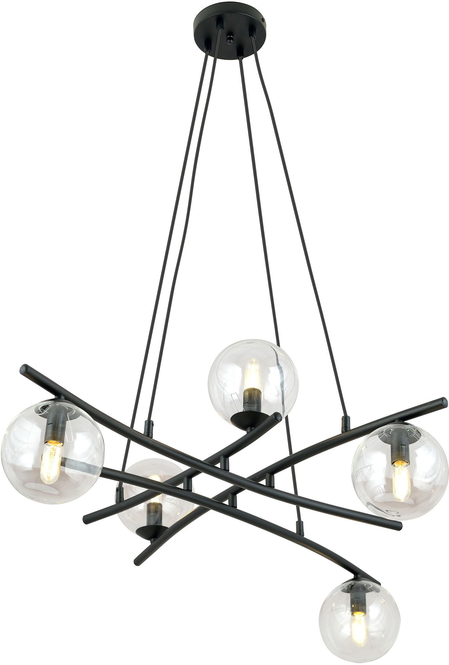 Emibig Essa lampe suspendue 5x10 W noir-transparent 1202/5