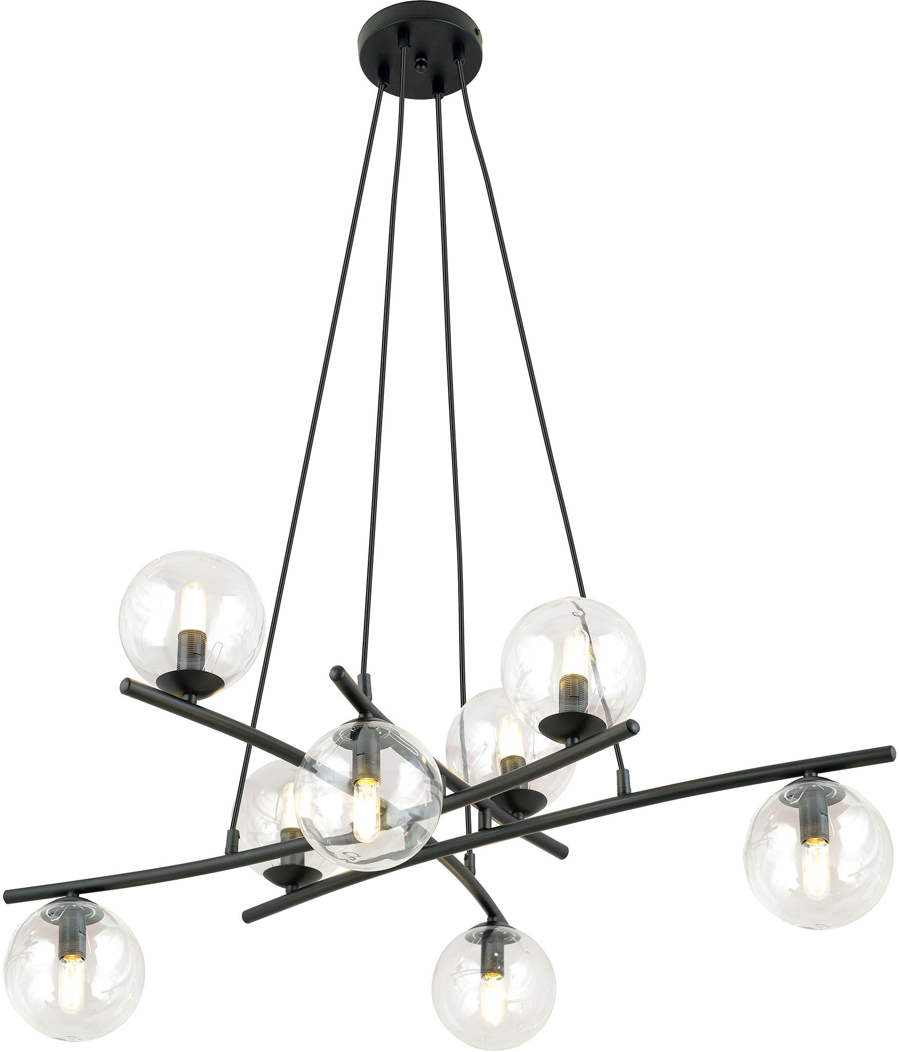 Emibig Essa lampe suspendue x10 W noir-transparent 1202/8