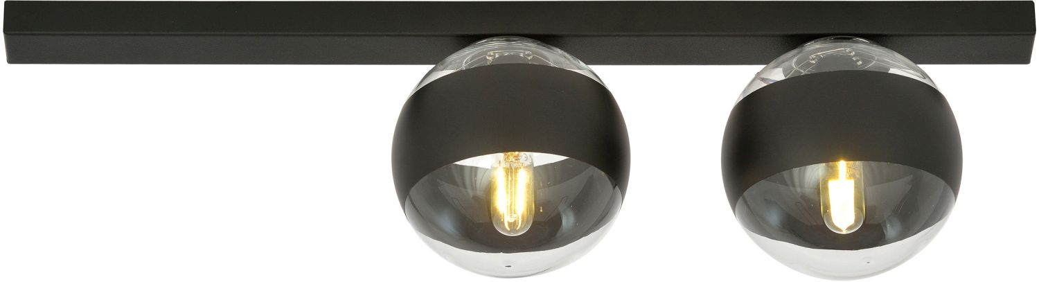 Emibig Fit Stripe plafonnier 2x10 W noir-transparent 1123/2