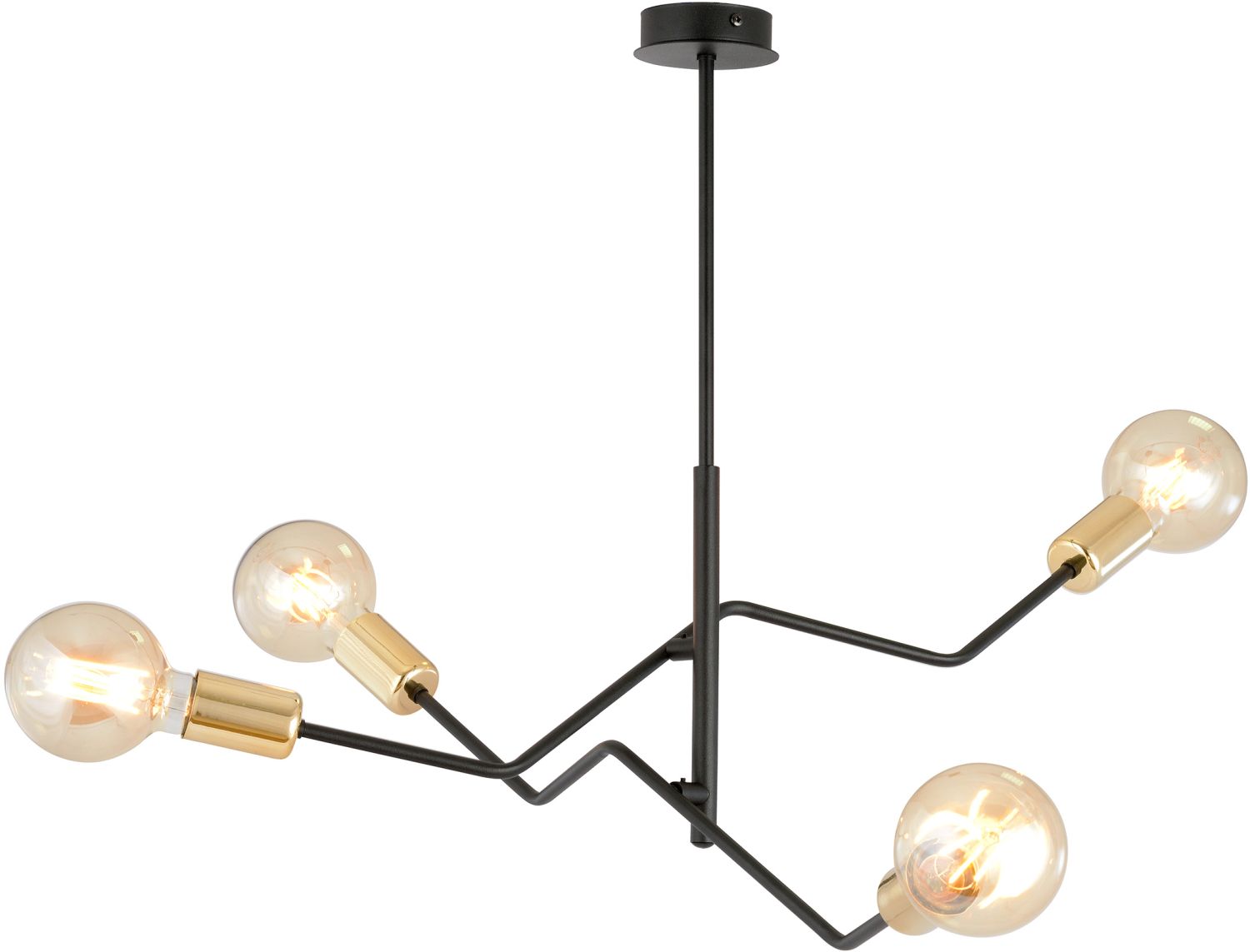 Emibig Bolt plafonnier 4x15 W noir-doré 1125/4