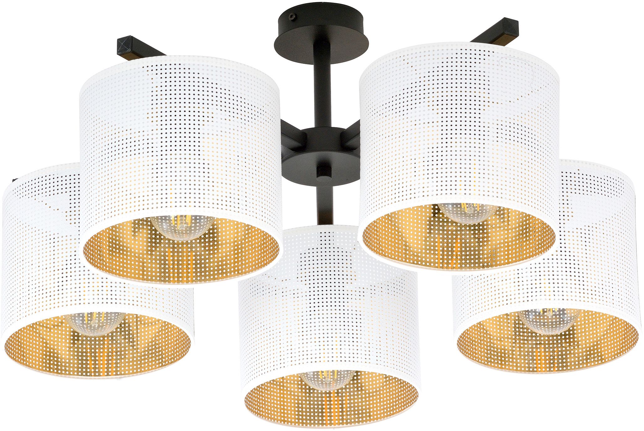 Emibig Jordan plafonnier 5x15 W blanc-noir-doré 1145/5