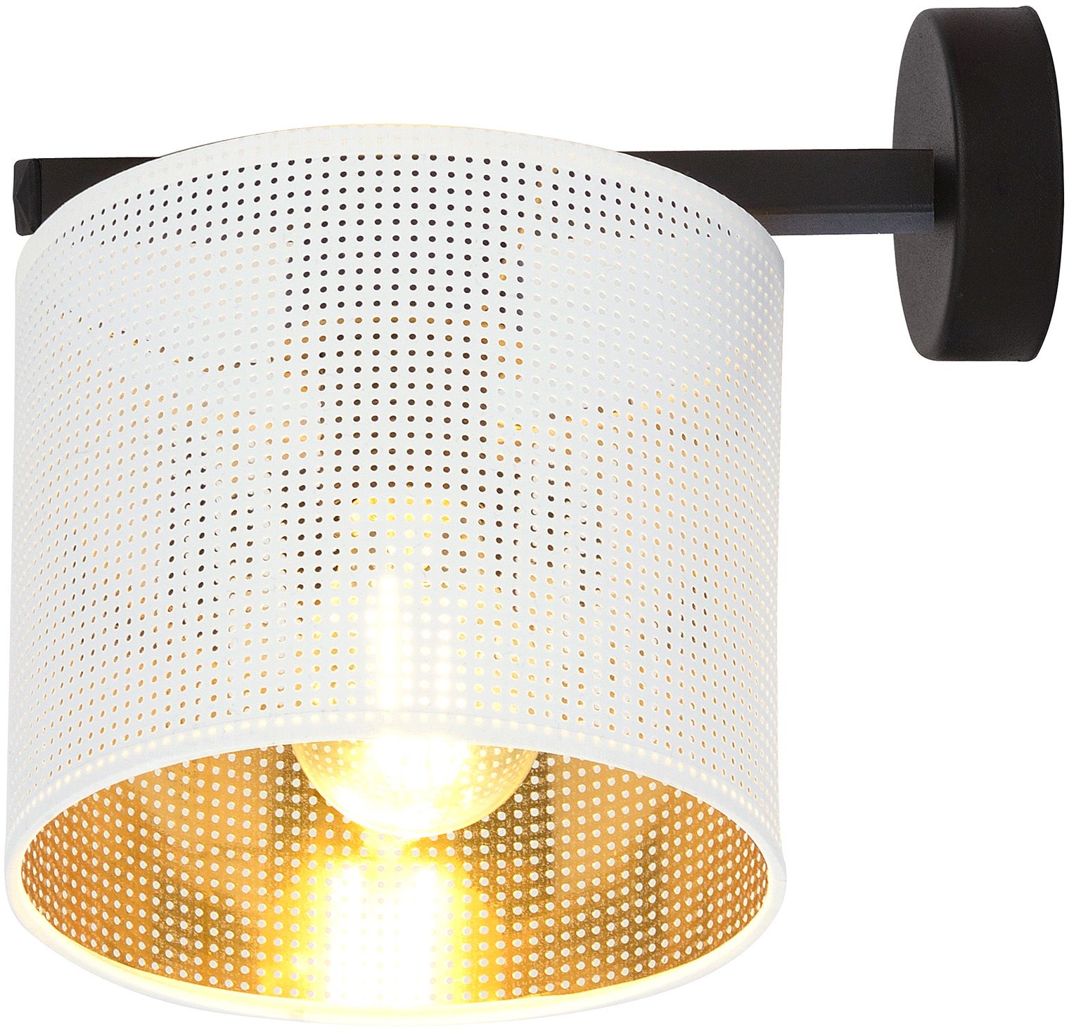 Emibig Jordan applique murale 1x15 W blanc-noir-doré 1145/K1