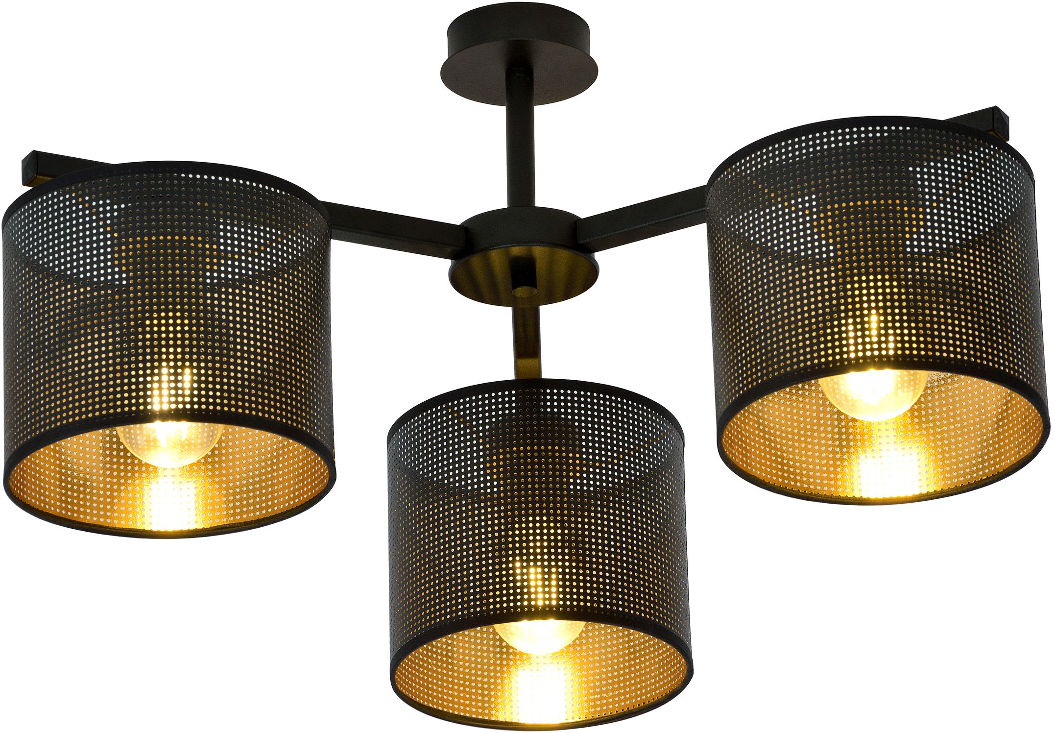 Emibig Jordan plafonnier 3x15 W noir-doré 1144/3
