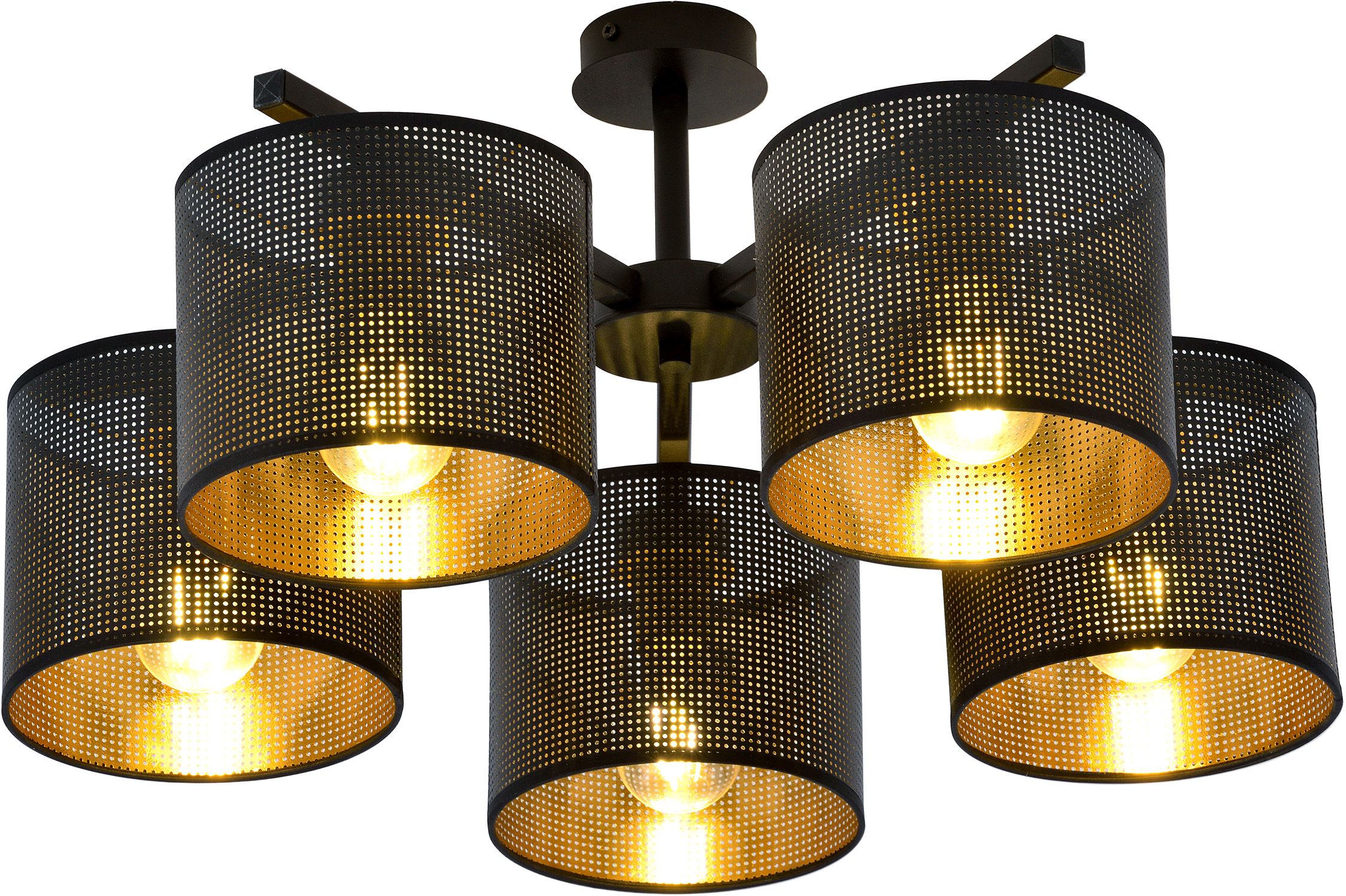 Emibig Jordan plafonnier 5x15 W noir-doré 1144/5
