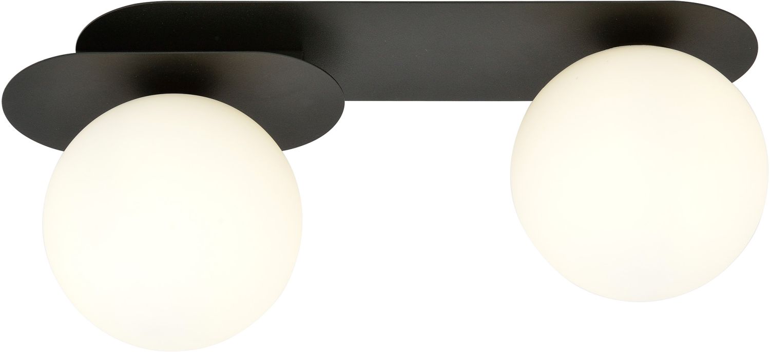 Emibig Plaza plafonnier 2x10 W noir-opale 1118/2