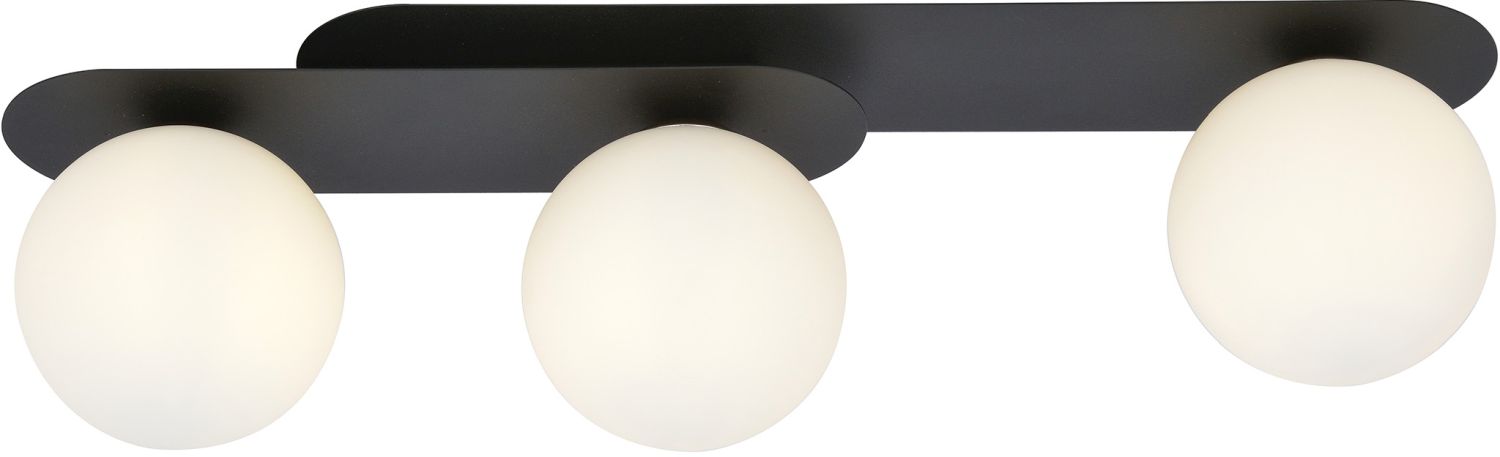Emibig Plaza plafonnier 3x10 W noir-opale 1118/3