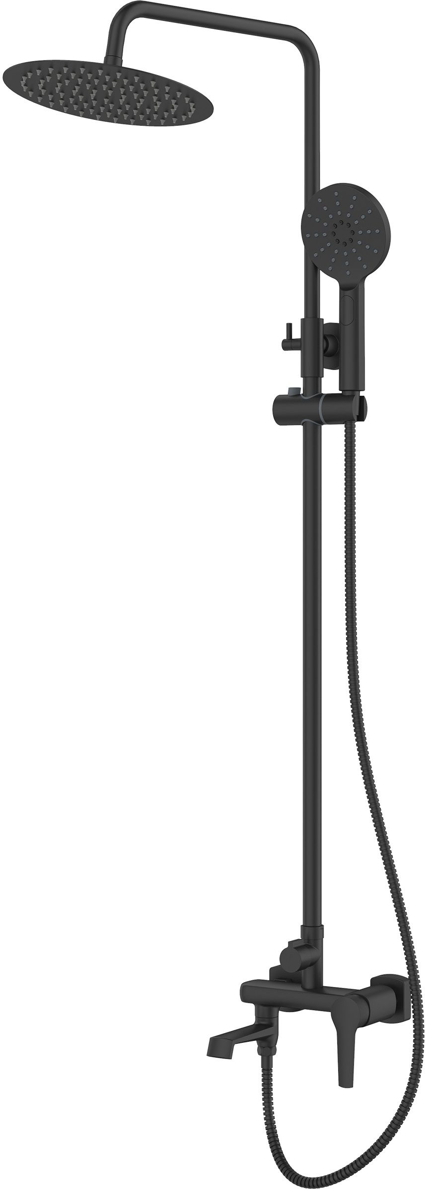 Invena Fira kit baignoire-douche mural oui noir AU-71-B04