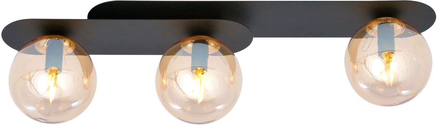 Emibig Plaza plafonnier 3x10 W noir-ambré 1120/3