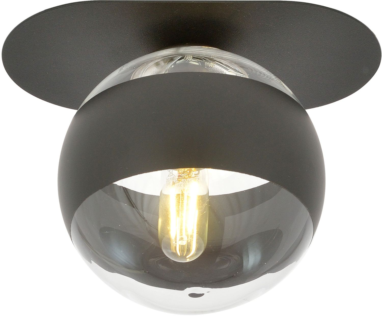 Emibig Plaza Stripe plafonnier 1x10 W noir-transparent 1121/1