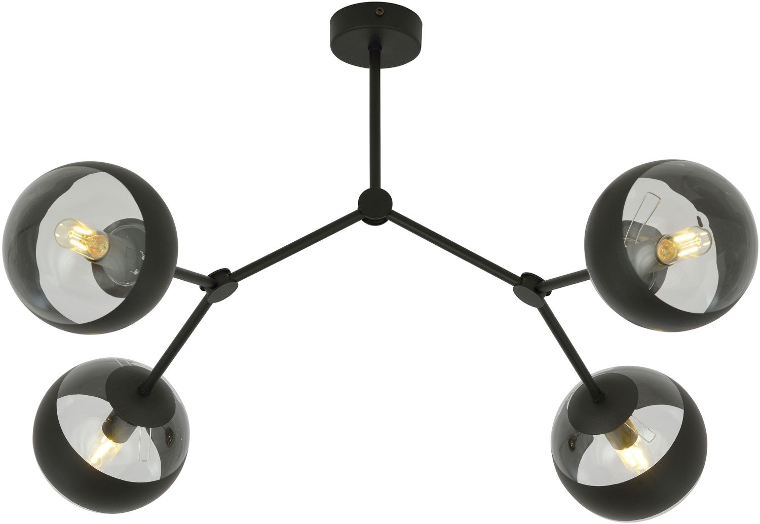 Emibig Space Stripe plafonnier 4x10 W noir-transparent 1135/4