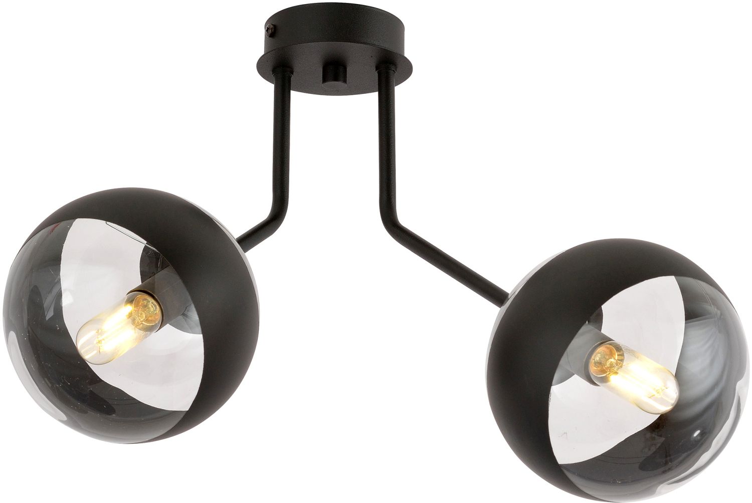 Emibig Nova Stripe plafonnier 2x10 W noir-transparent 1139/2