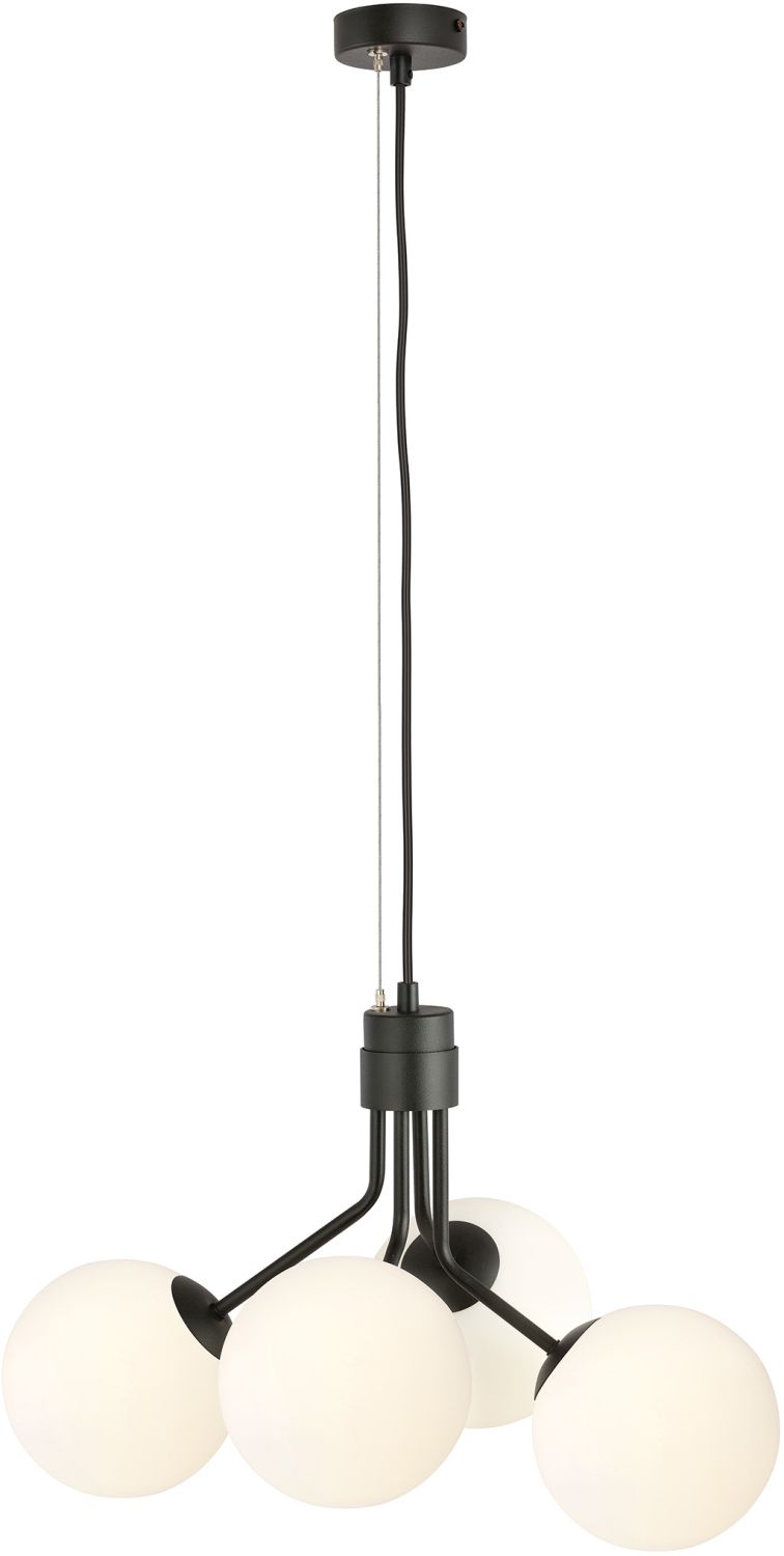 Emibig Nova lampe suspendue 4x10 W noir-opale 1138/4