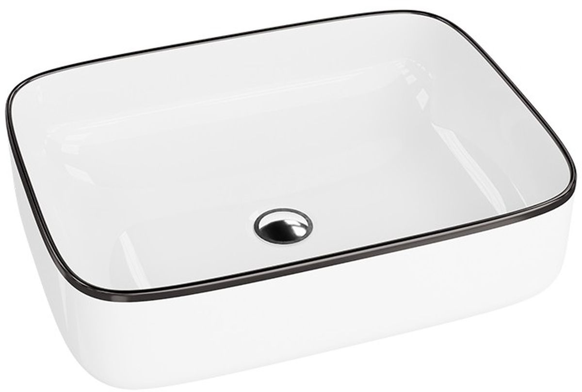 LaVita Galera lavabo 50.5x40 cm rectangulaire à poser blanc-noir 5900378325703