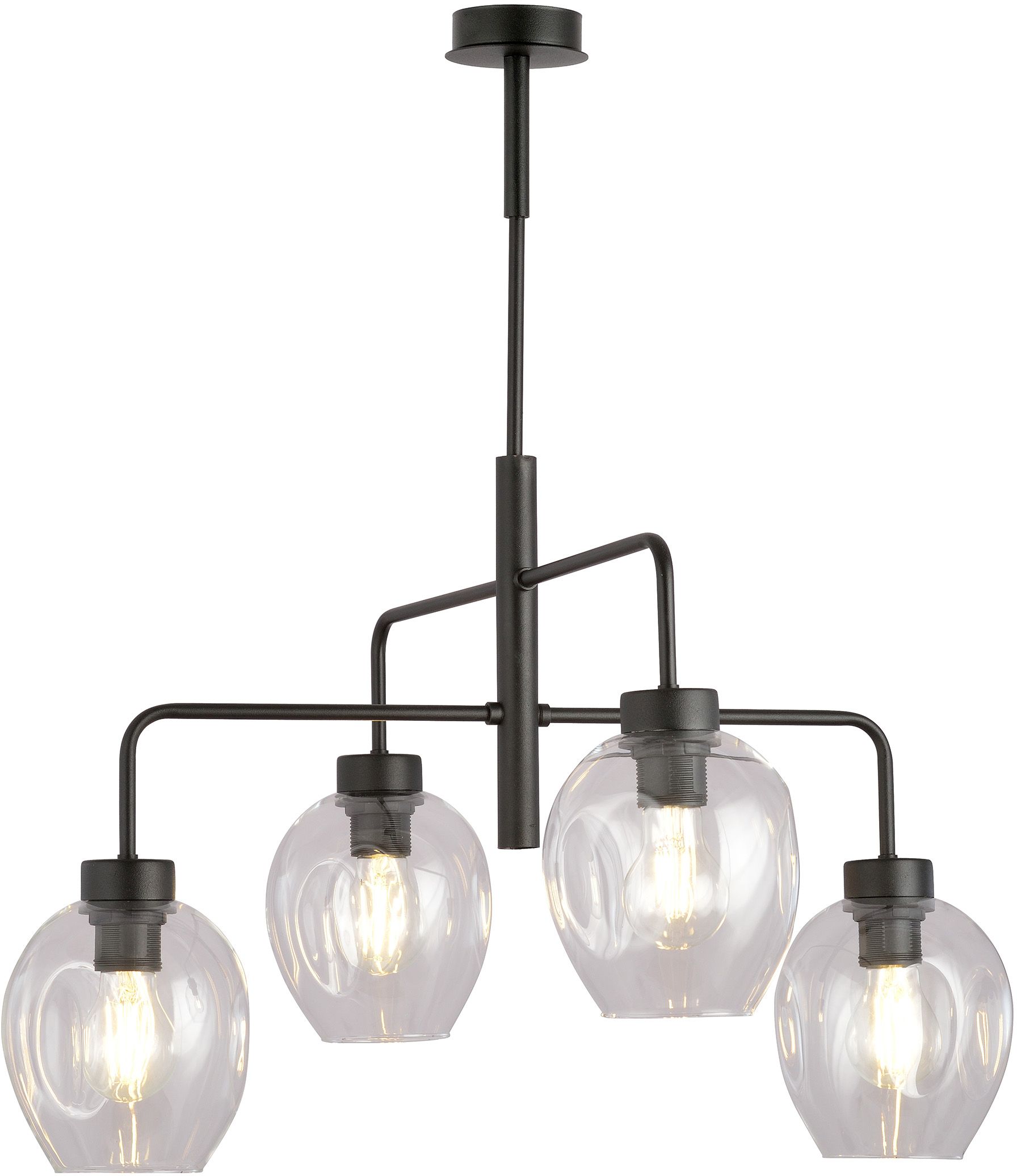 Emibig Lukka plafonnier 4x15 W noir-transparent 1164/4