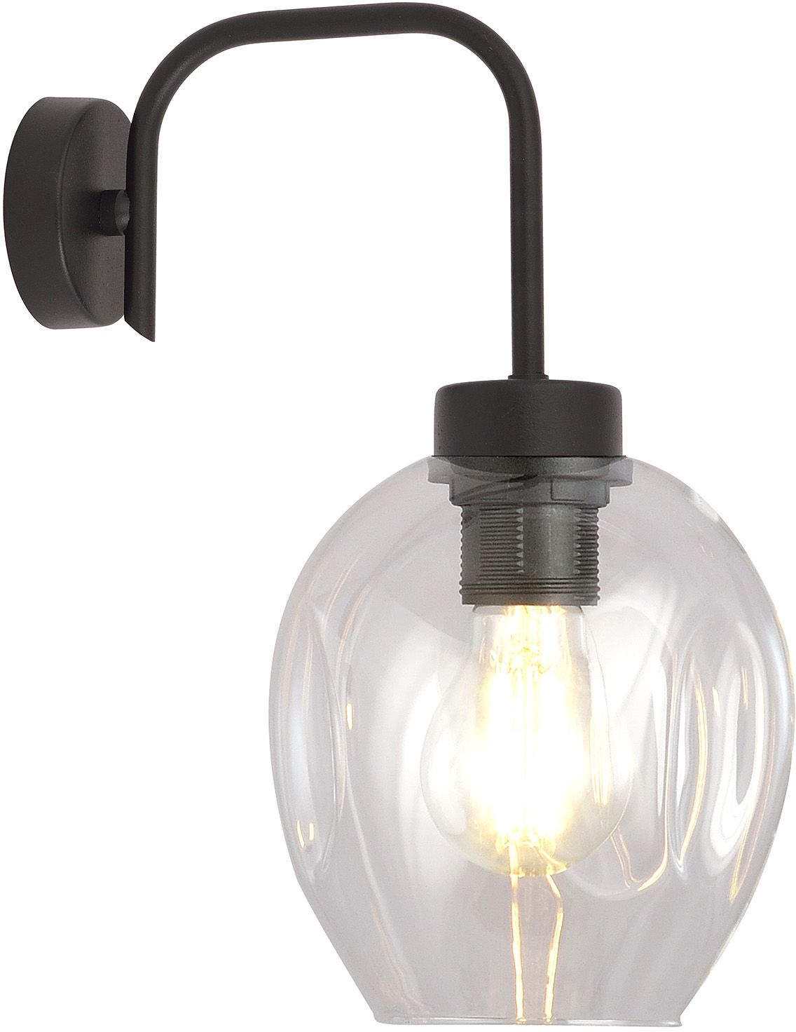 Emibig Lukka applique murale 1x15 W noir-transparent 1164/K1