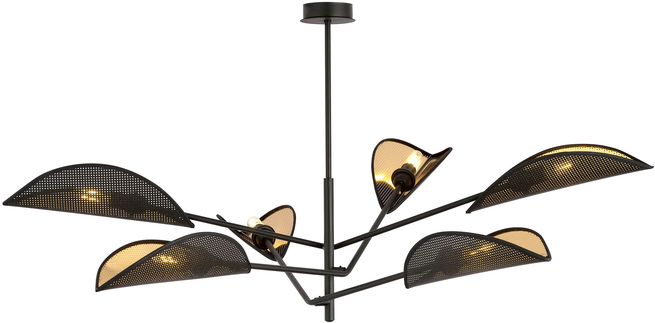 Emibig Vene plafonnier 6x10 W noir-doré 1158/6