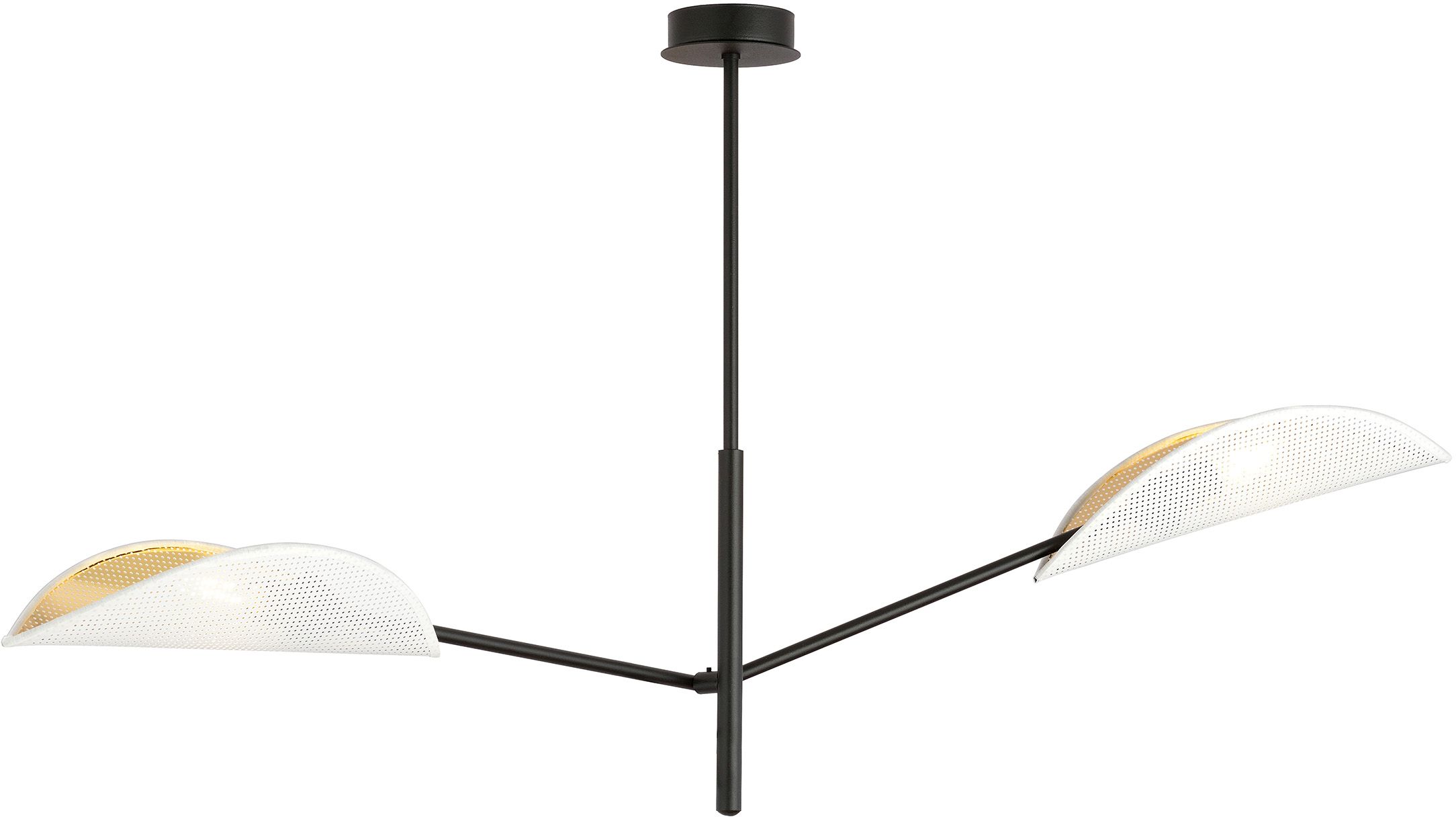 Emibig Vene plafonnier 2x10 W blanc-noir-doré 1159/2