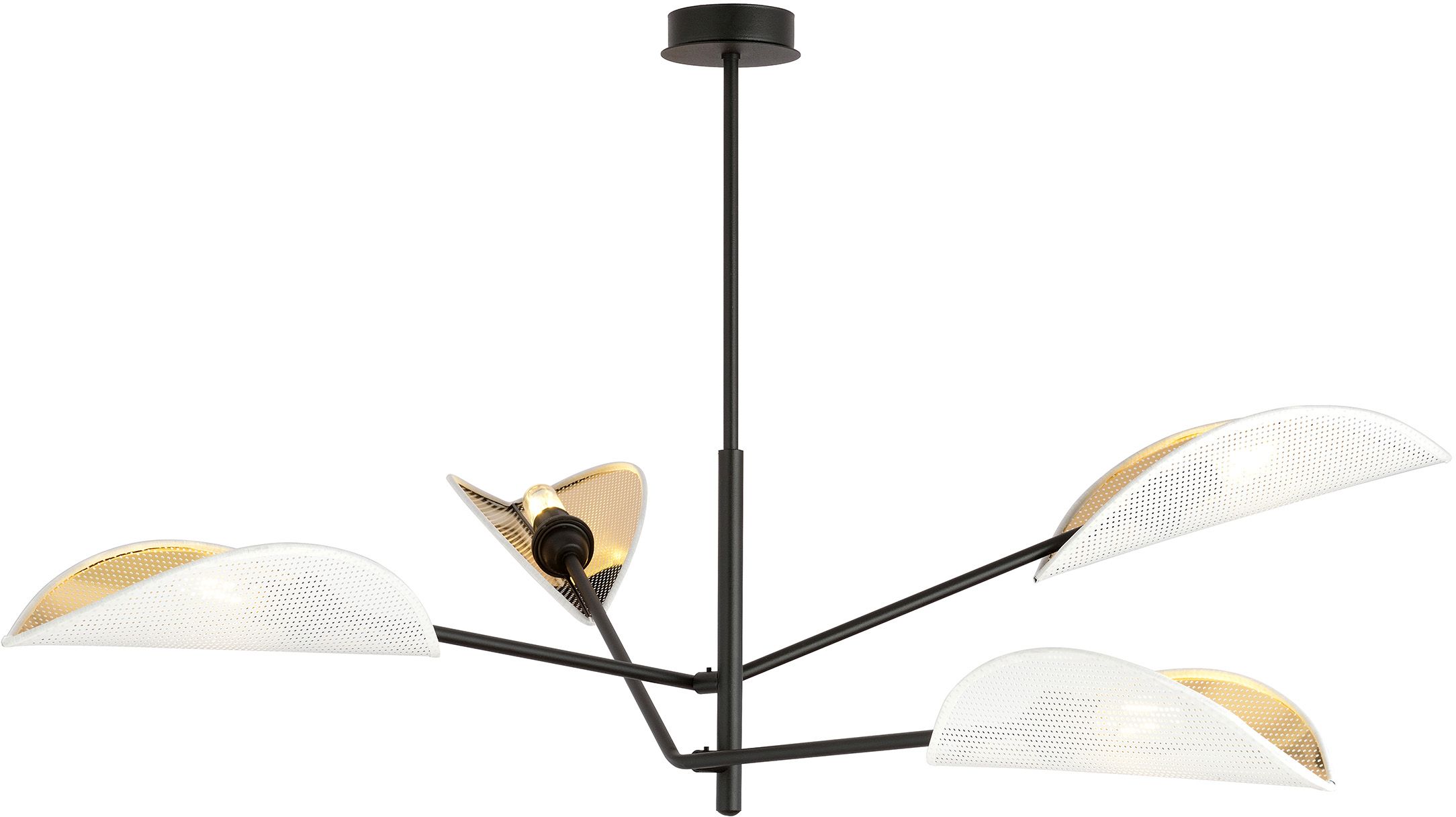 Emibig Vene plafonnier 4x10 W blanc-noir-doré 1159/4