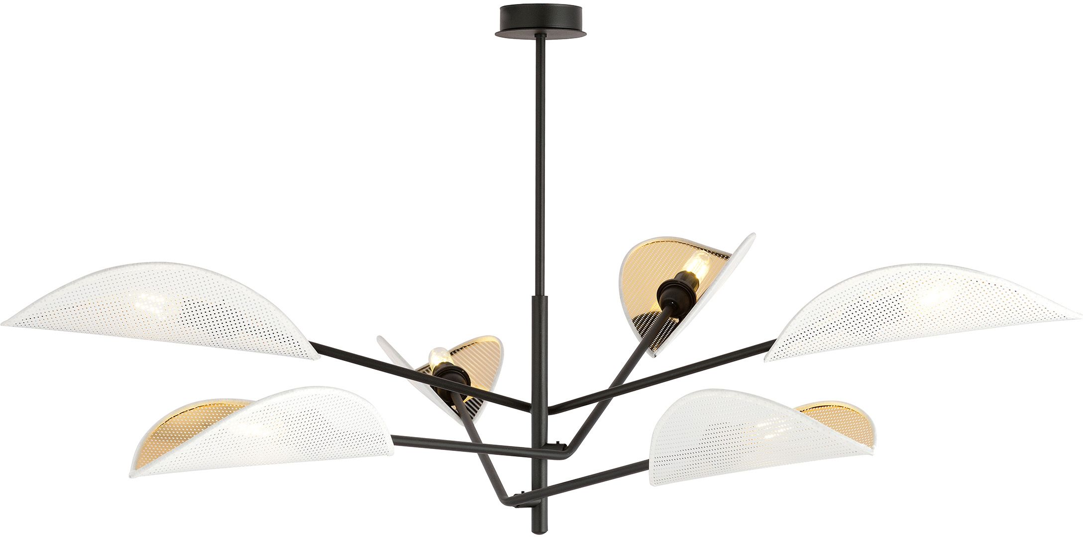 Emibig Vene plafonnier 6x10 W blanc-noir-doré 1159/6