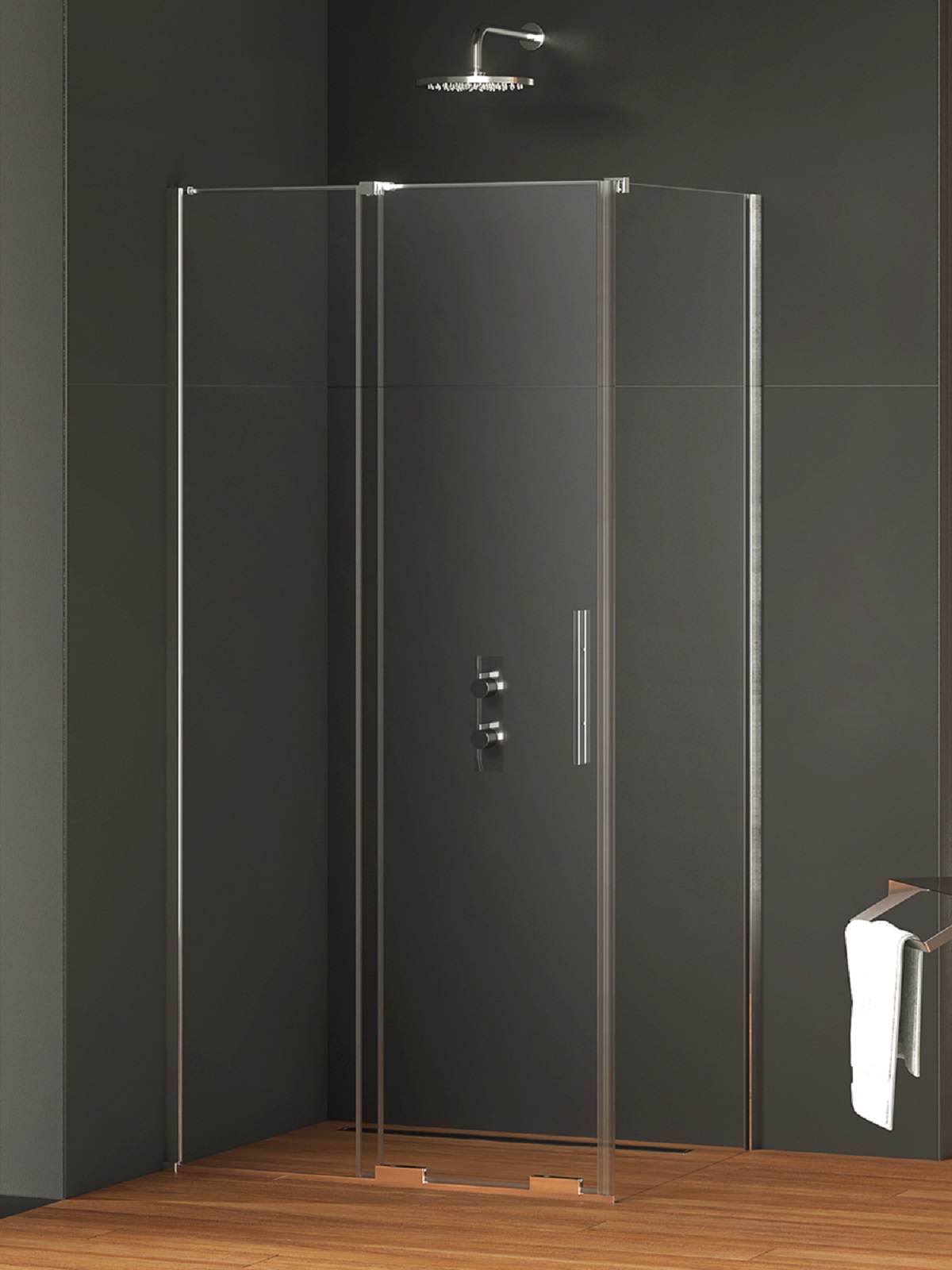 New Trendy Smart cabine de douche 120x110 cm rectangulaire chrome brillant/verre transparent EXK-4029