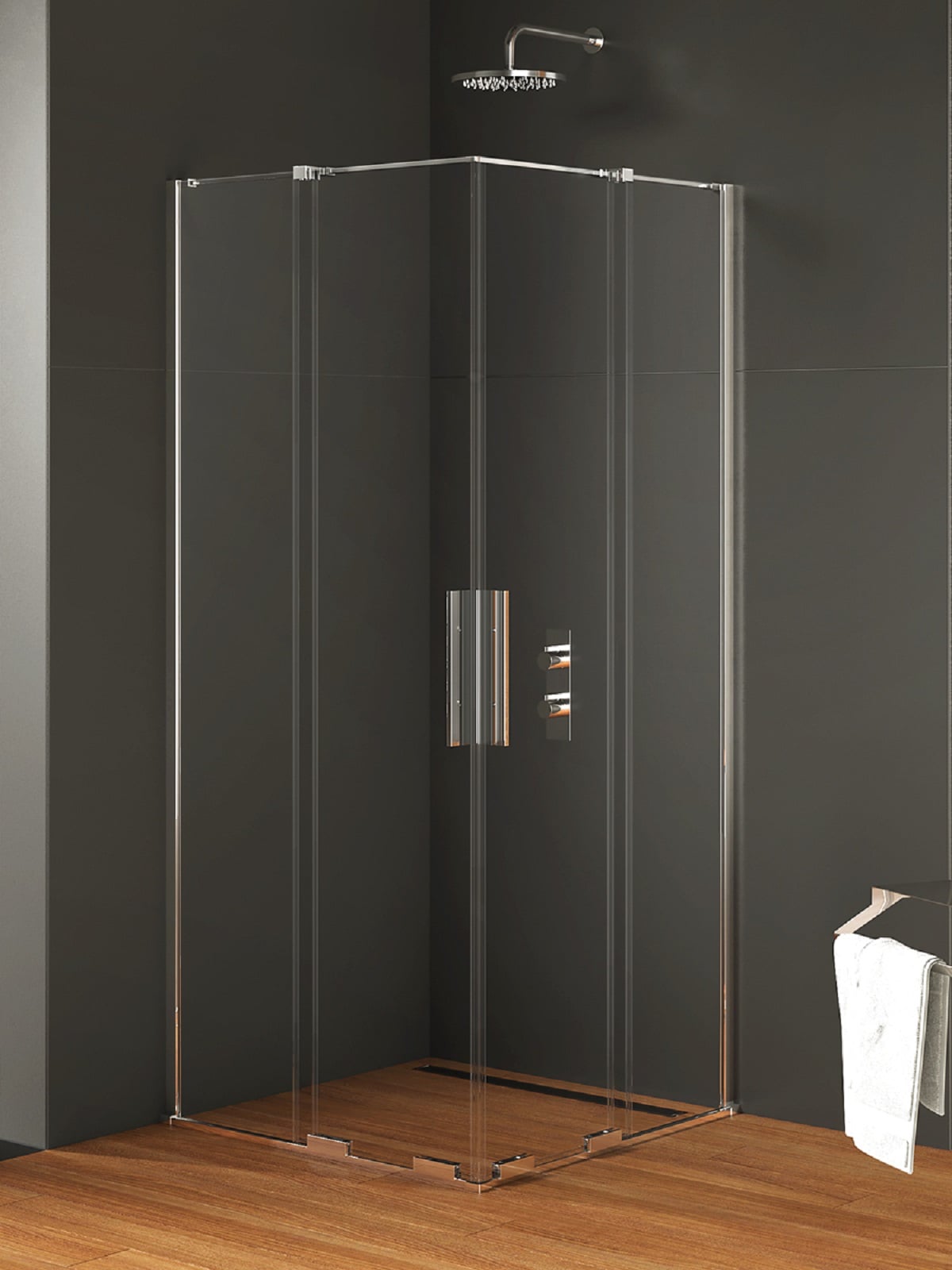 New Trendy Smart cabine de douche 110x100 cm rectangulaire chrome brillant/verre transparent EXK-4065