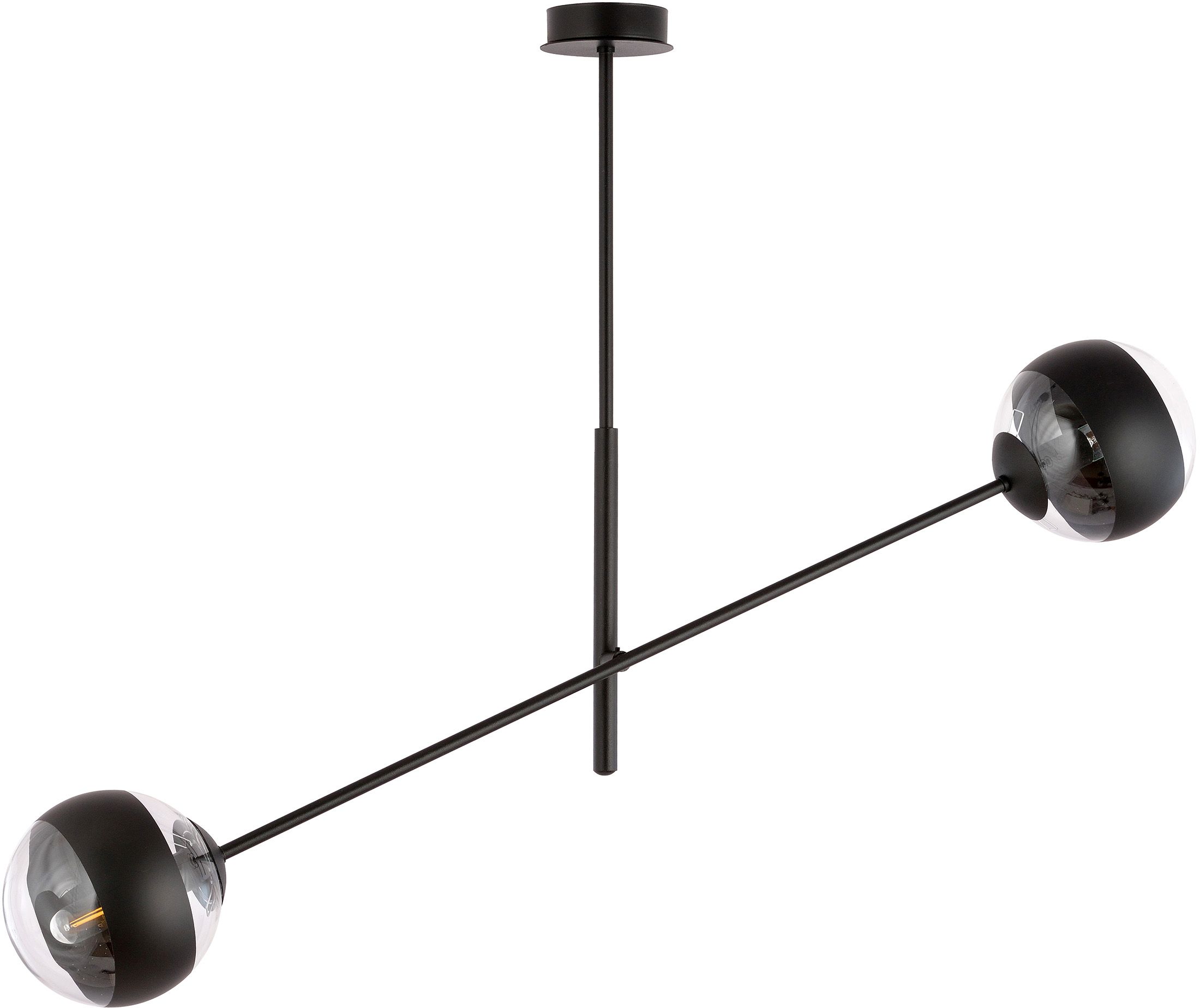 Emibig Linear plafonnier 2x10 W noir-transparent 1168/2