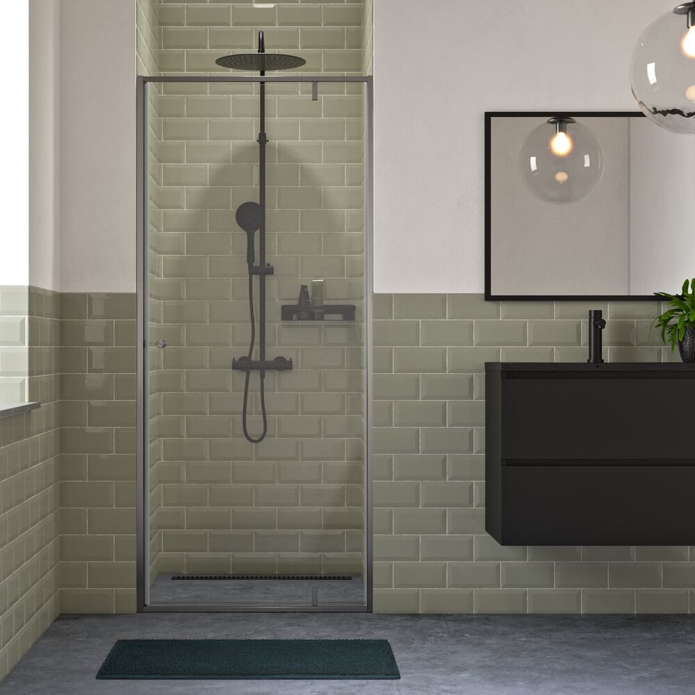 Sealskin Contour porte de douche 90 cm à ouverture basculante mat/verre transparent CD200906145100