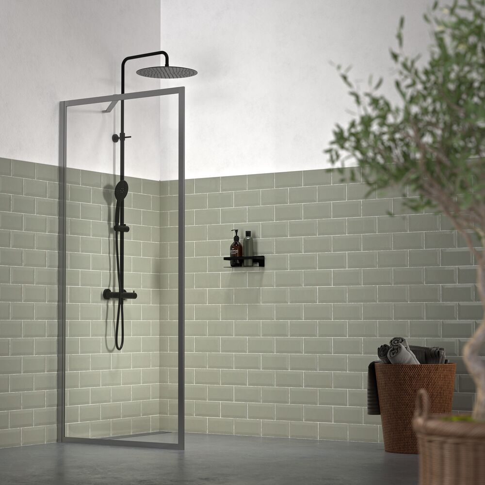 Sealskin Contour paroi de douche walk-in 100 cm graphite mat/verre transparent CDA30986145100
