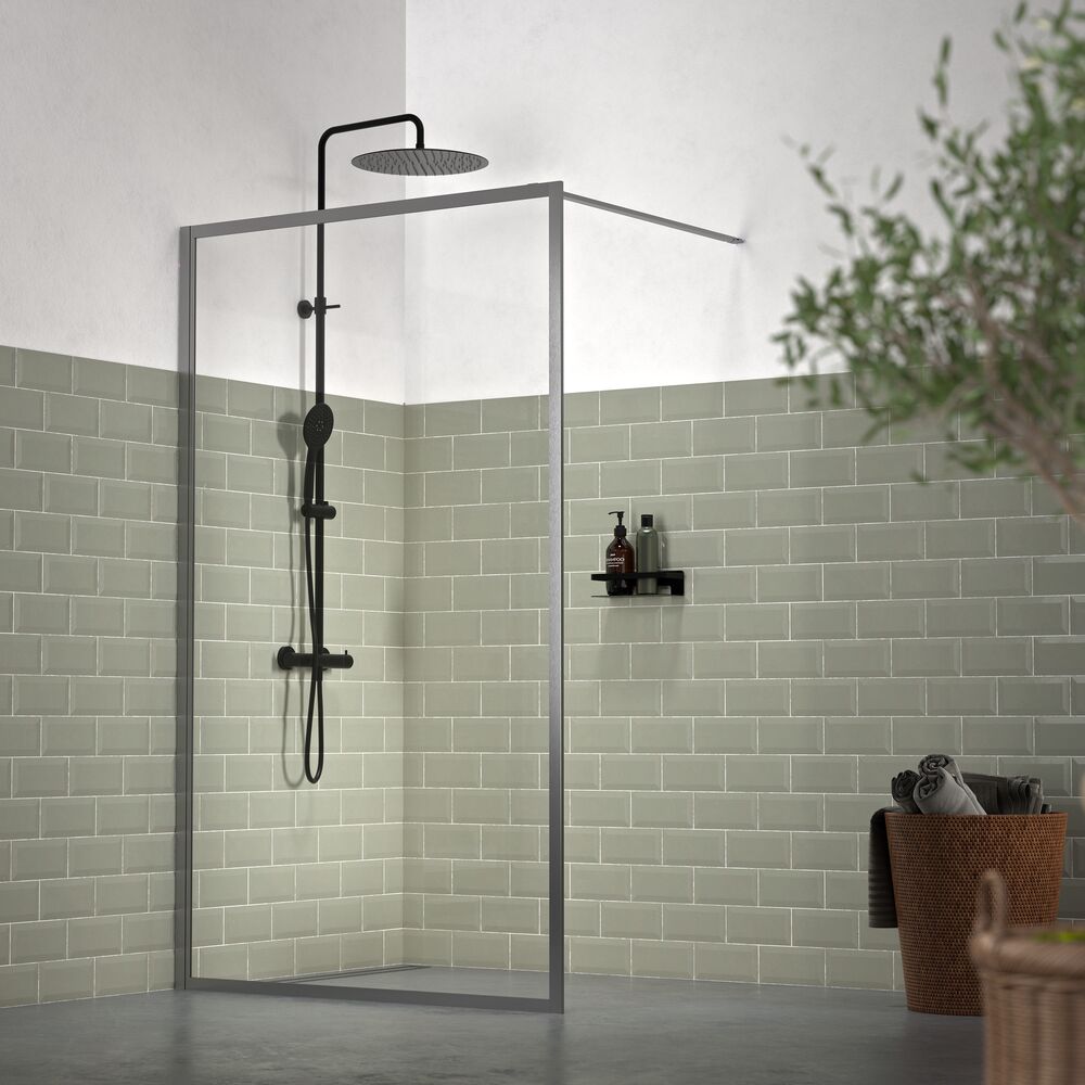Sealskin Contour paroi de douche walk-in 120 cm graphite mat/verre transparent CDA31186145100