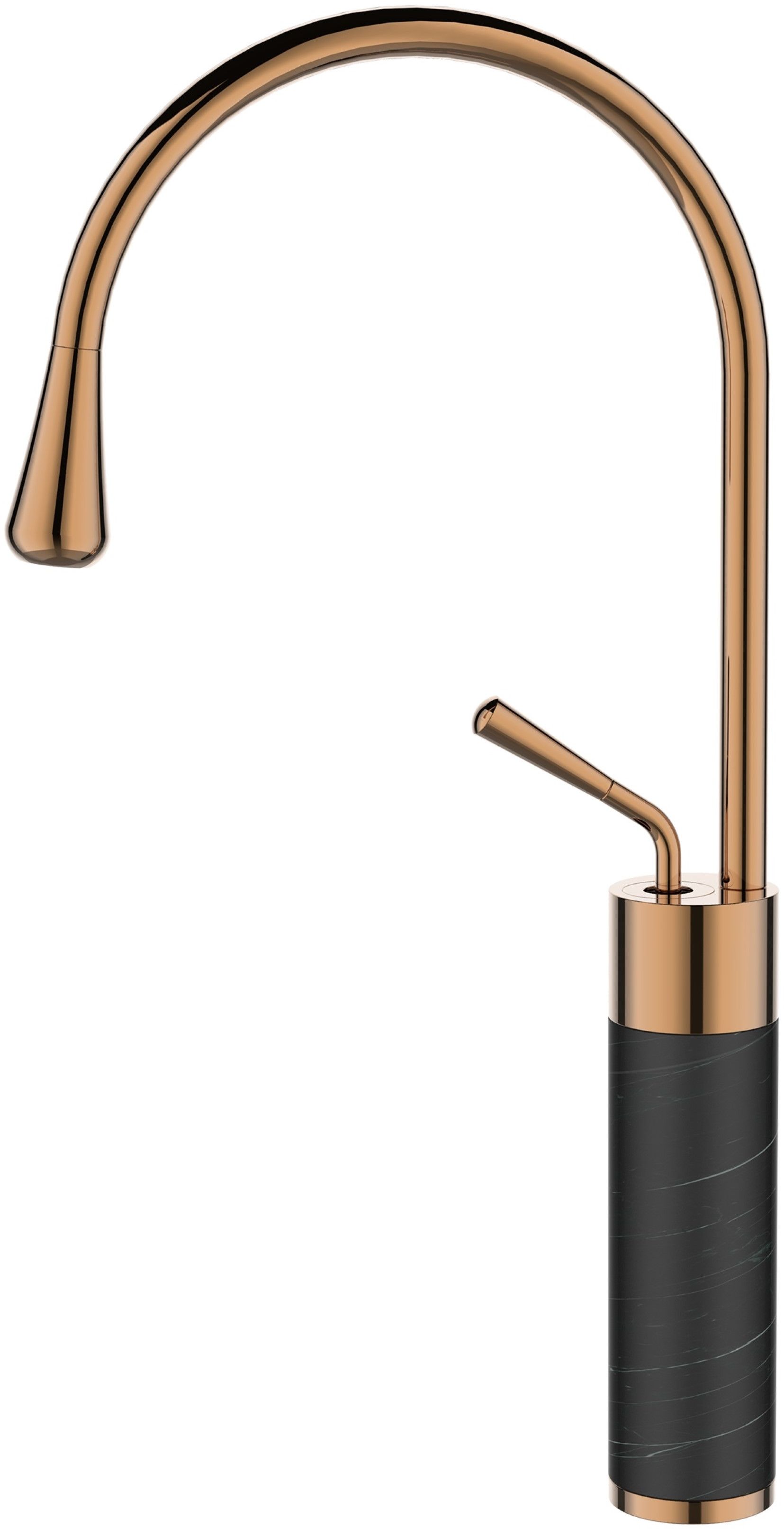 Invena Gabro mitigeur de lavabo sur pied noir-cuivre BU-33-W14