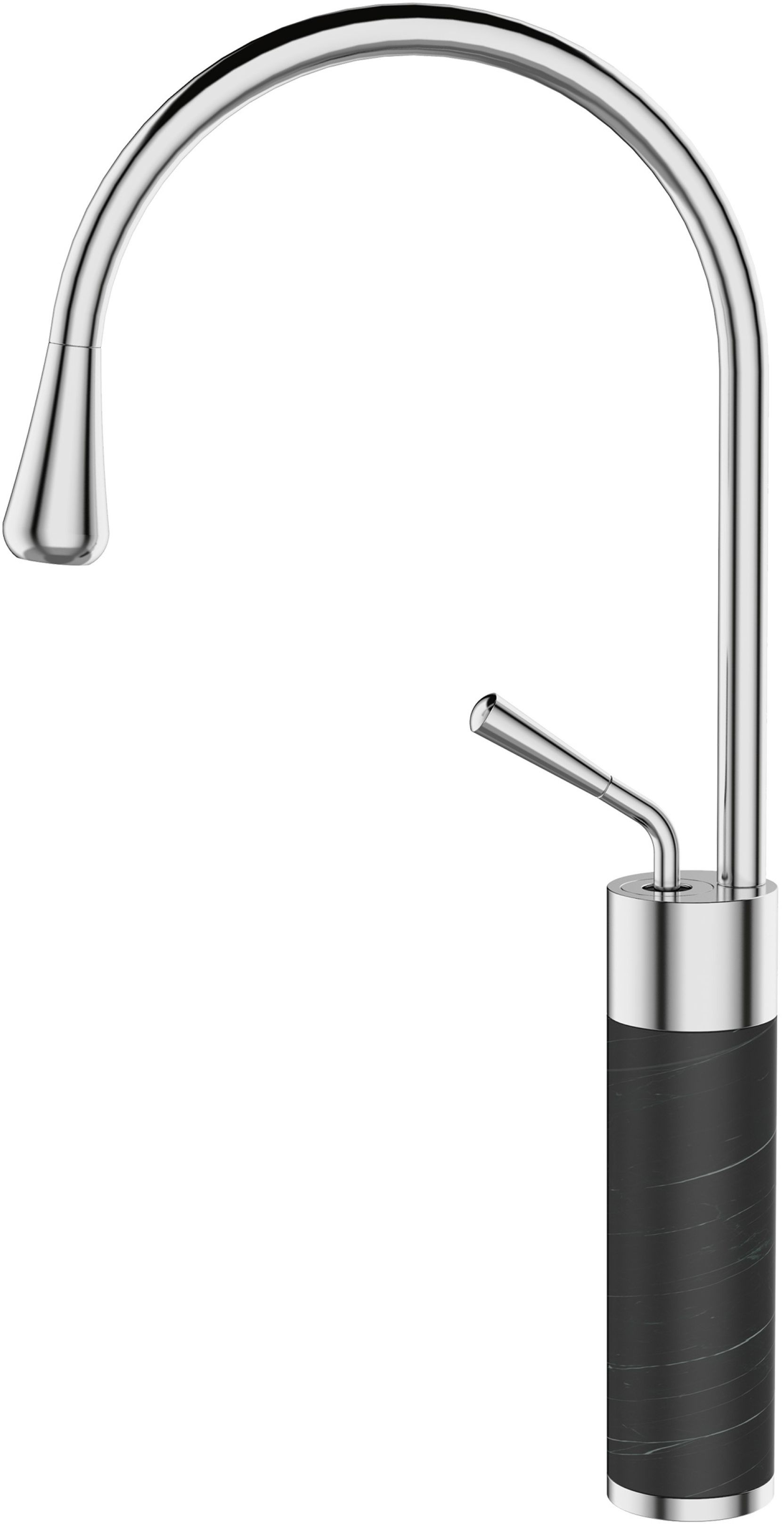 Invena Gabro mitigeur de lavabo sur pied chrome-noir BU-33-W08