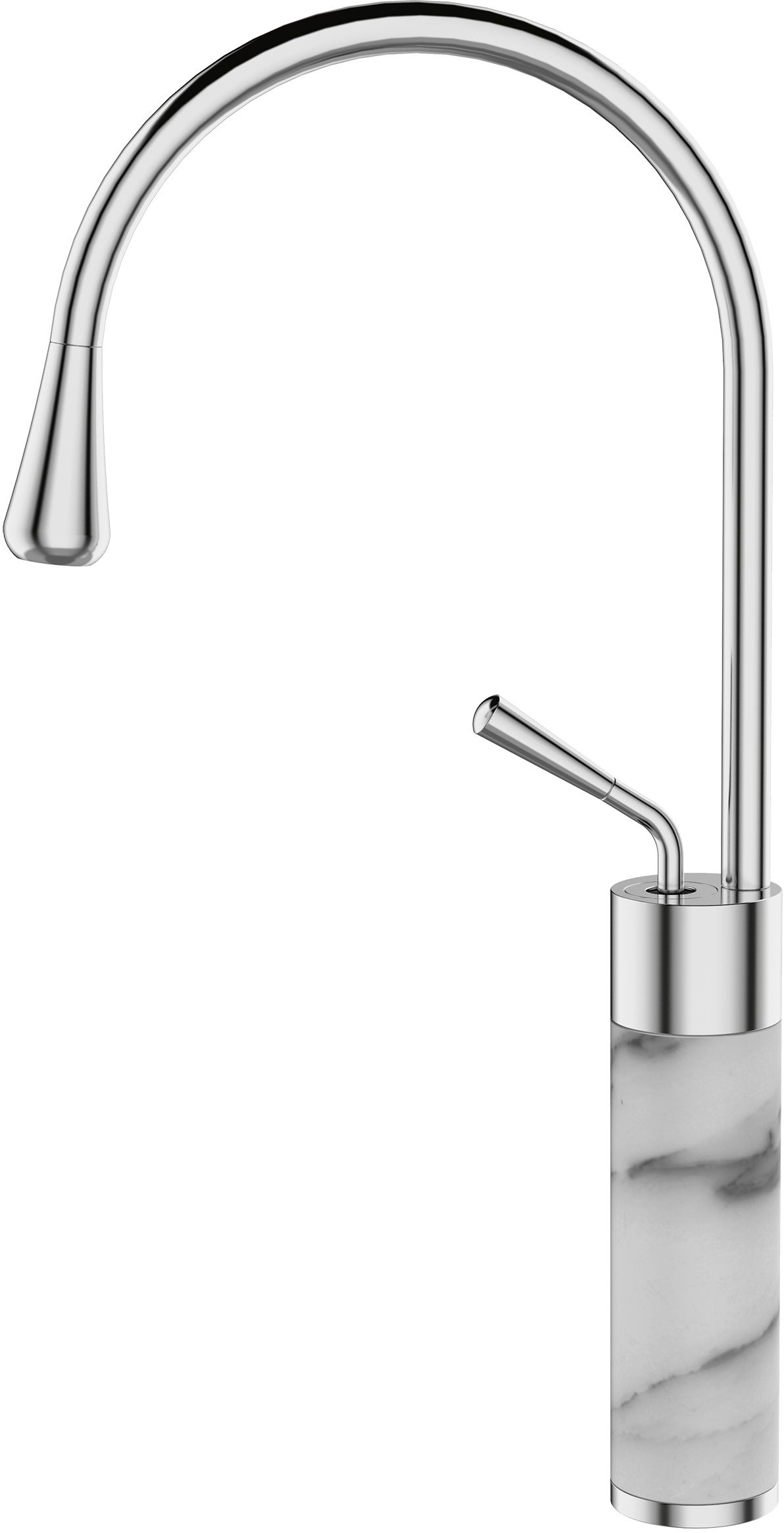 Invena Gabro mitigeur de lavabo sur pied chrome-blanc BU-33-W02