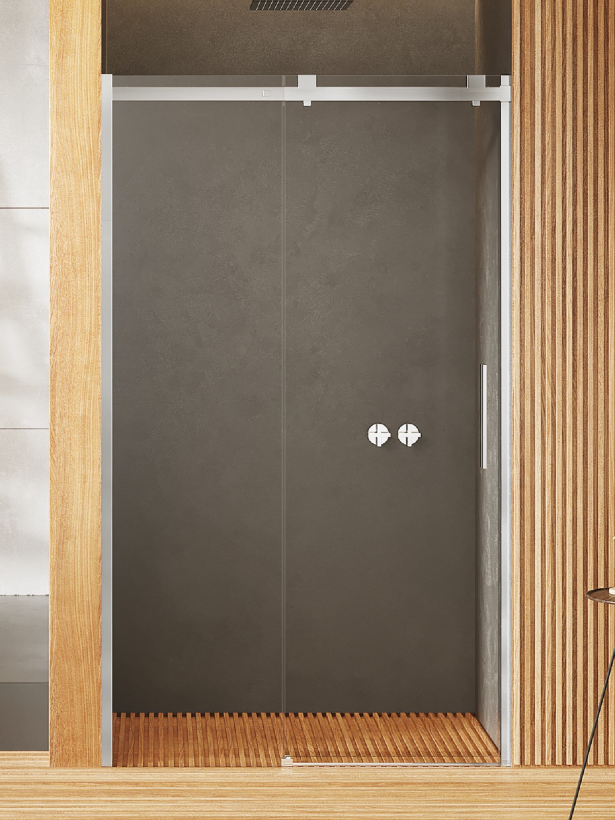 New Trendy Softi porte de douche 130 cm coulissant chrome brillant/verre transparent EXK-3898