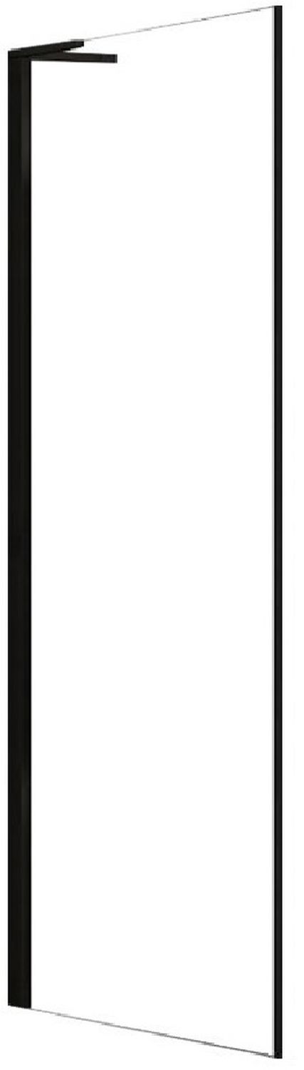 Rea Hugo Black ścianka prysznicowa 80 cm boczna czarny/szkło przezroczyste REA-K6607