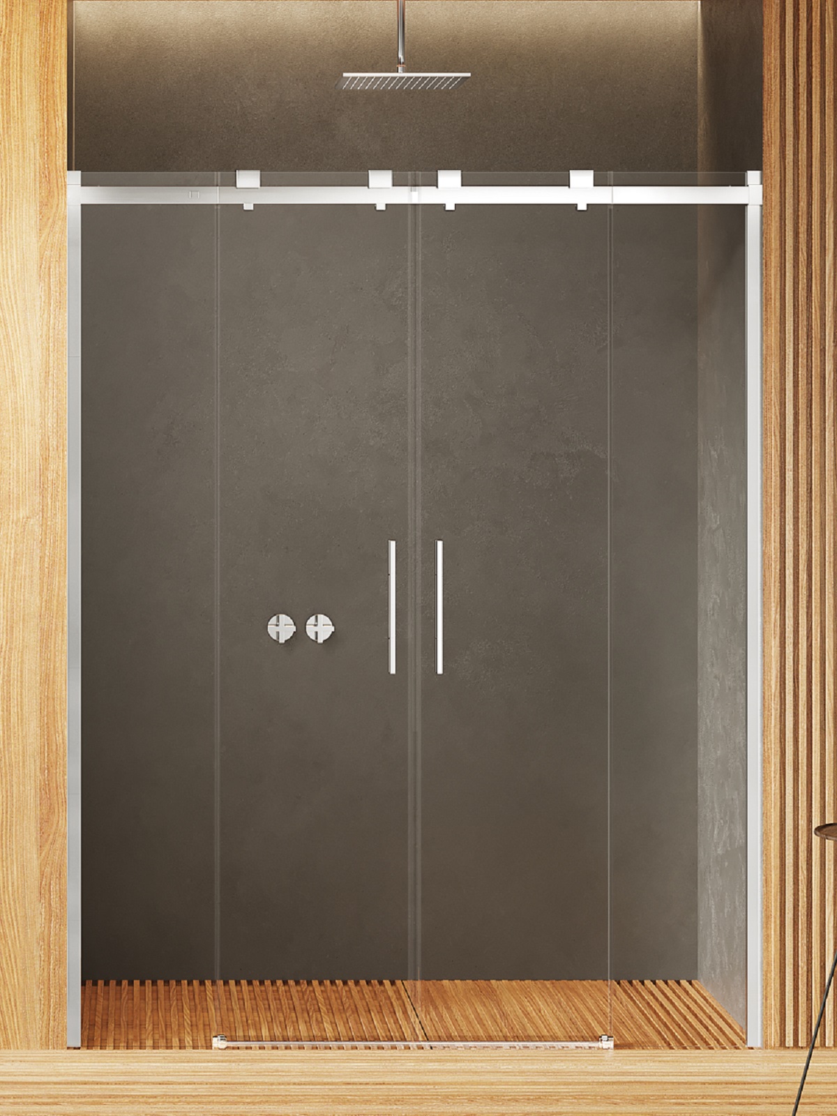 New Trendy Softi porte de douche 160 cm coulissant chrome brillant/verre transparent EXK-3907