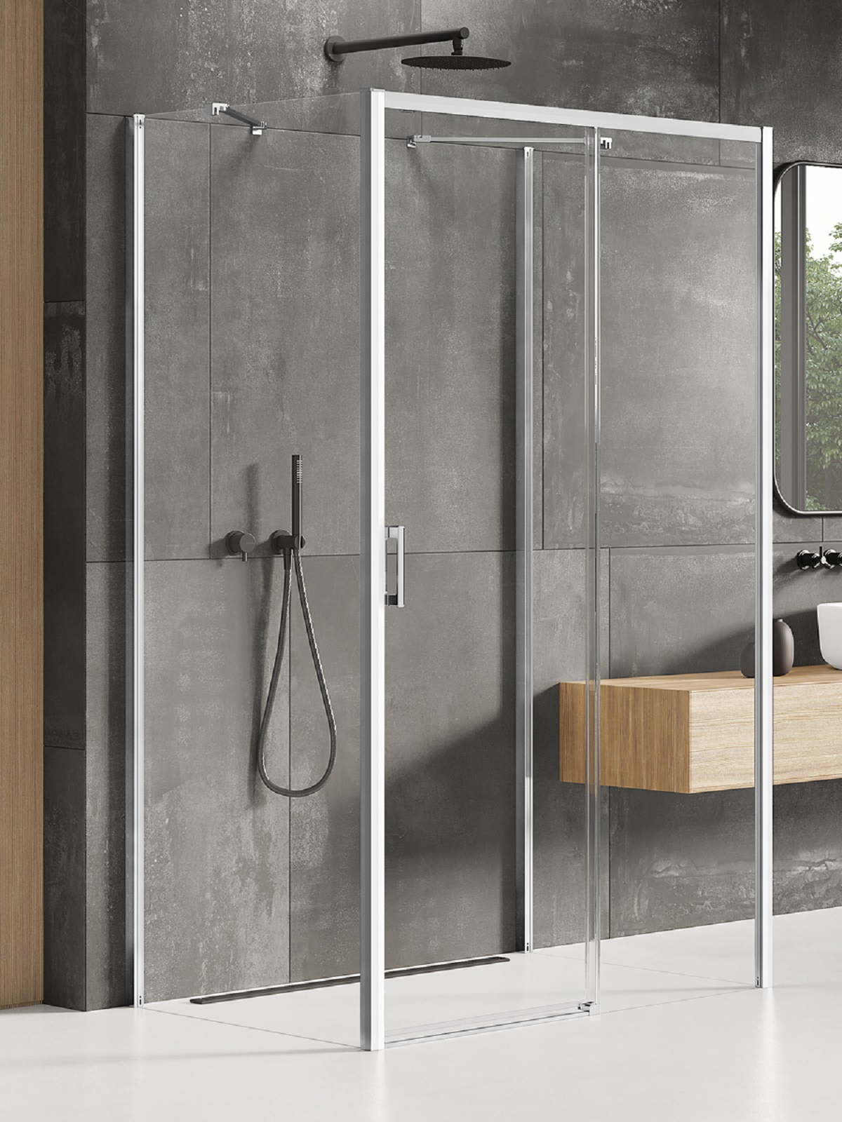 New Trendy Prime cabine de douche 110x70 cm rectangulaire chrome brillant/verre transparent K-0844