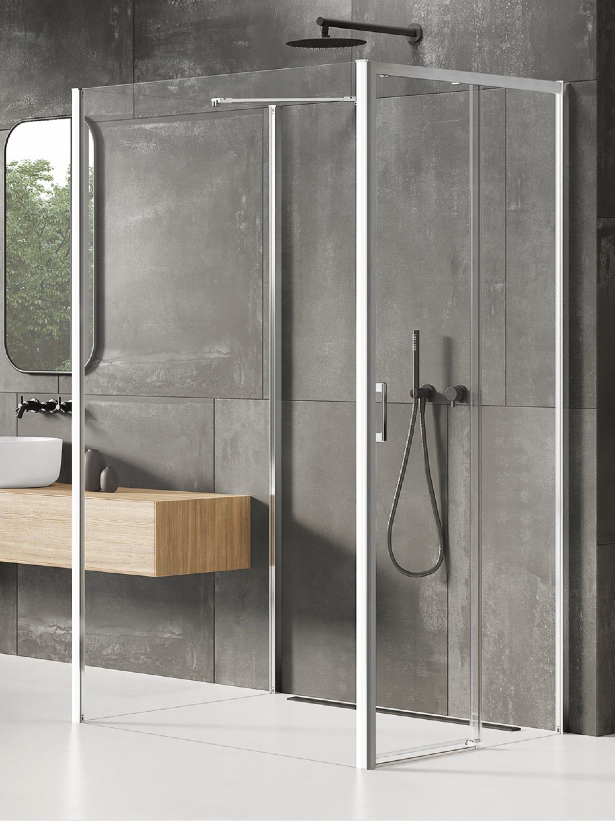 New Trendy Prime cabine de douche 100x90 cm rectangulaire chrome brillant/verre transparent K-0882