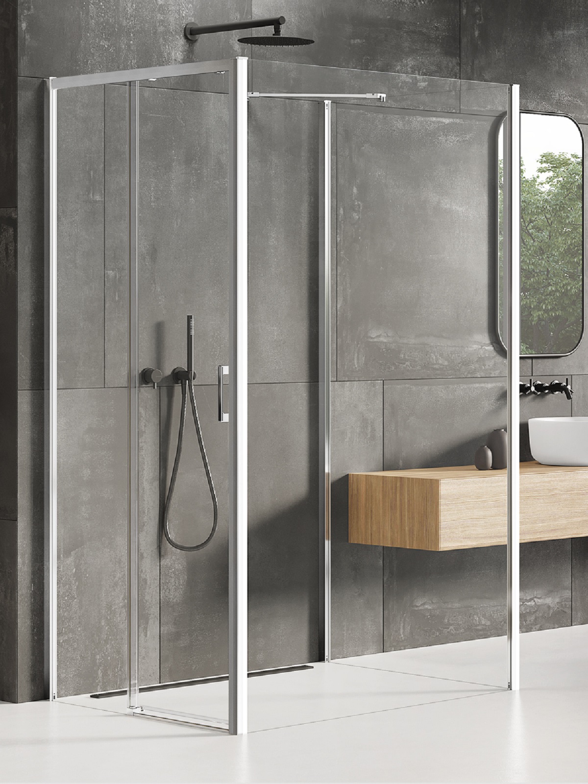 New Trendy Prime cabine de douche 120x110 cm rectangulaire chrome brillant/verre transparent K-1579