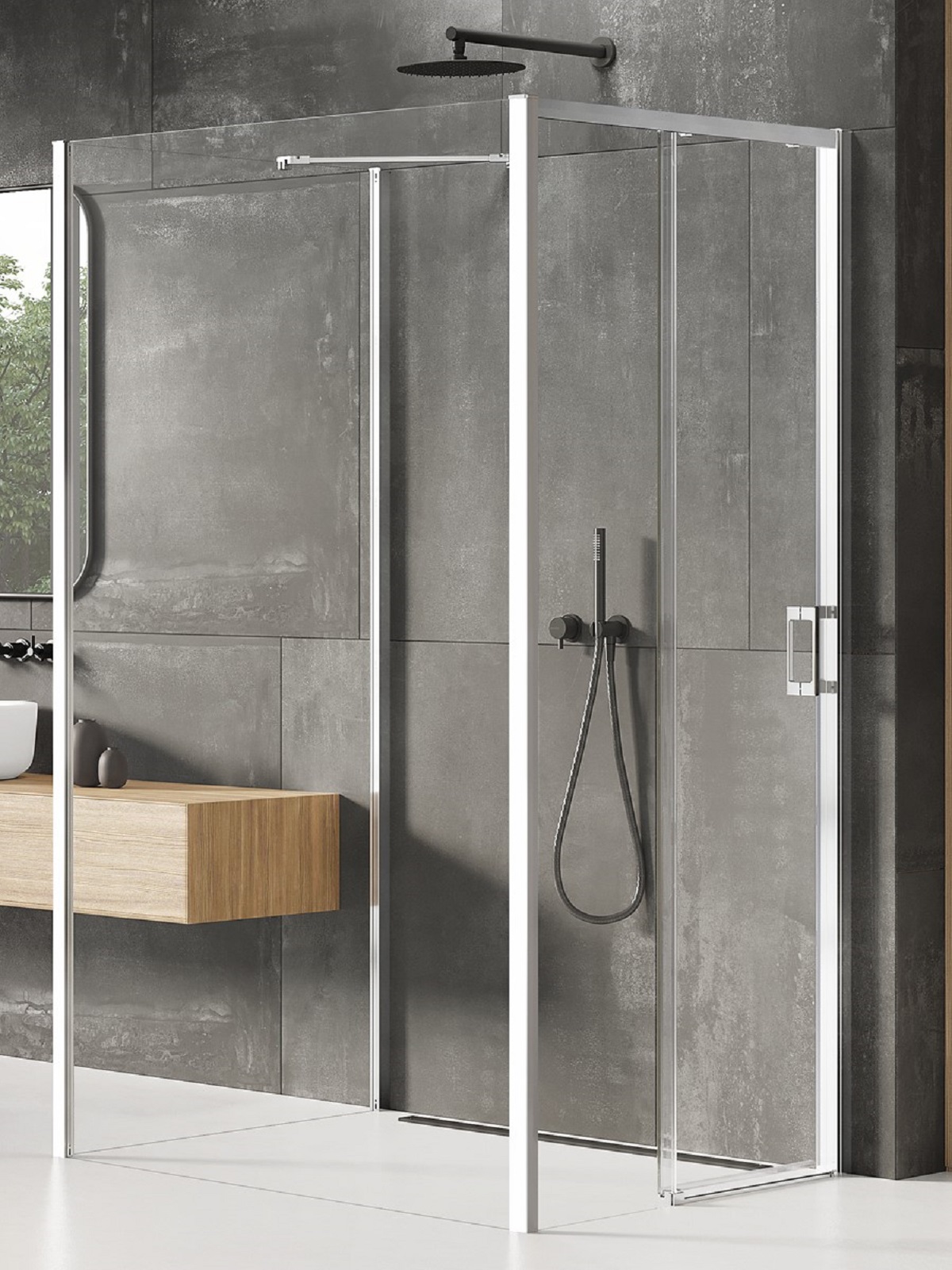 New Trendy Prime cabine de douche 100x100 cm carrée chrome brillant/verre transparent K-1255